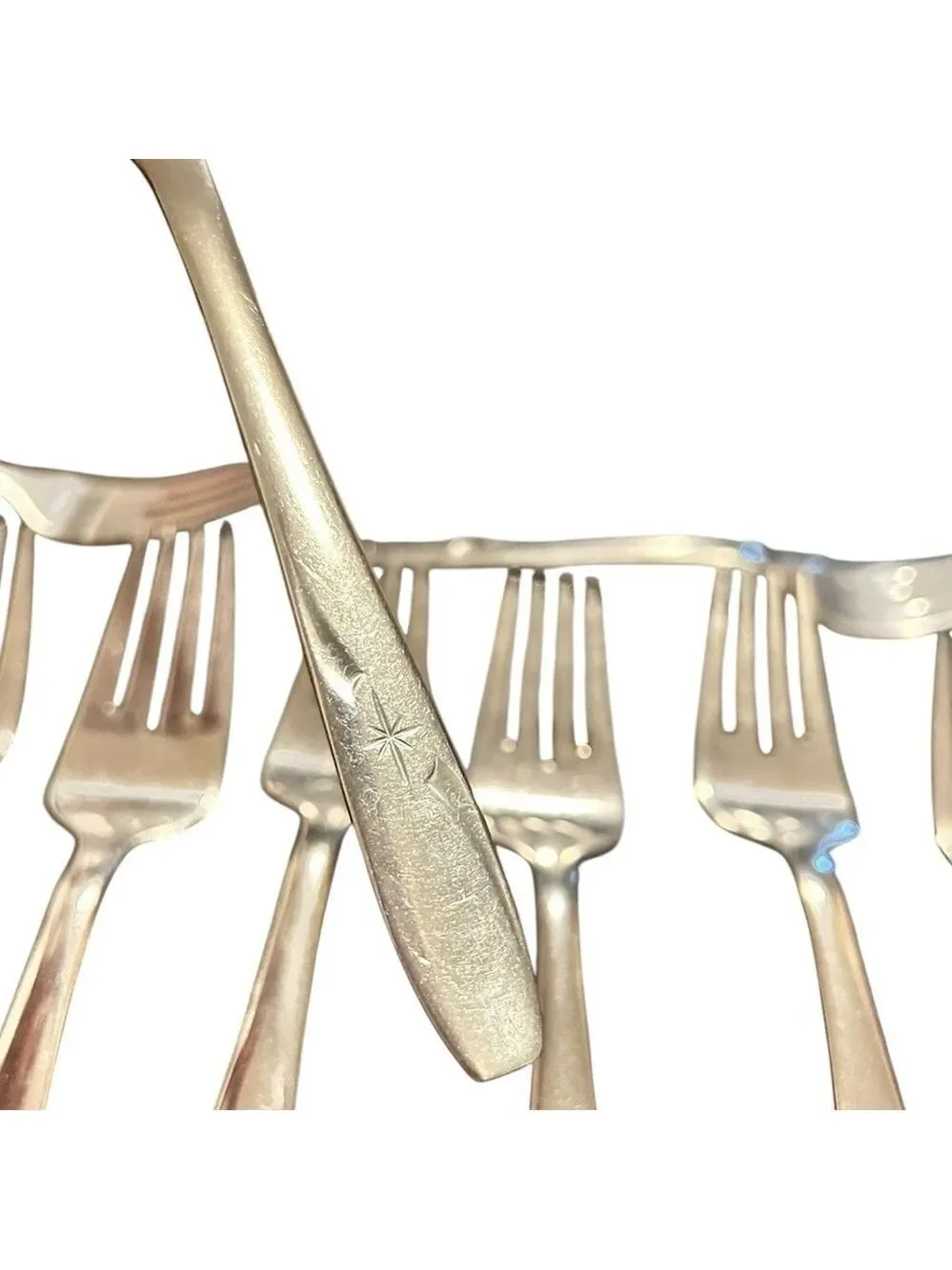 TEN Atomic Star MCM Vintage Wallace Dinner Salad Forks